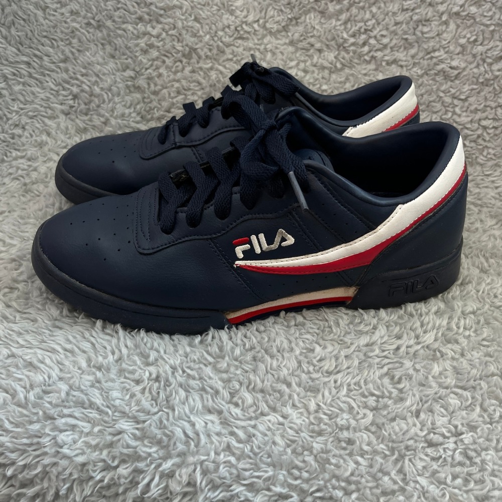 Fila Original Fitness Sneakers Mens 8.5 Navy Blue Red White 11F16LT-460 - Picture 9 of 13